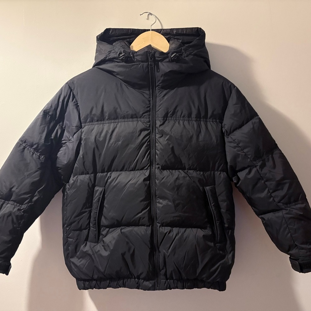 Zara Kids Charcoal Puffer Coat with Hood